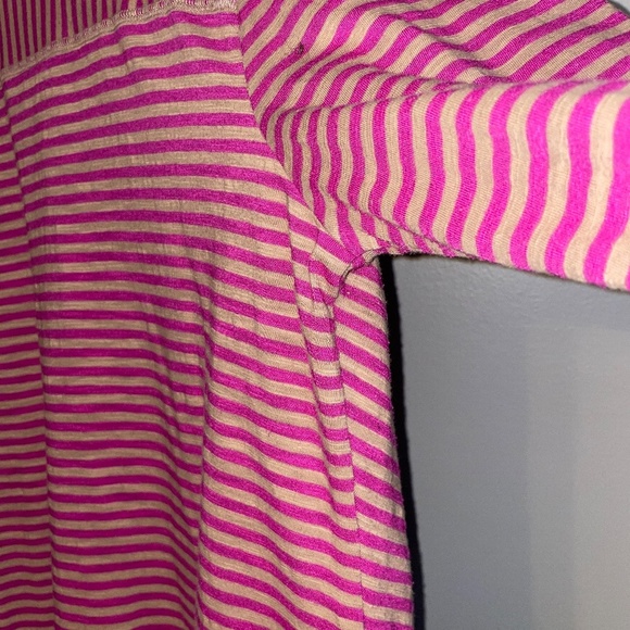 EUC Anthropologie Postmark Asymmetrical Striped V Neck Top Size XL - Picture 6 of 8